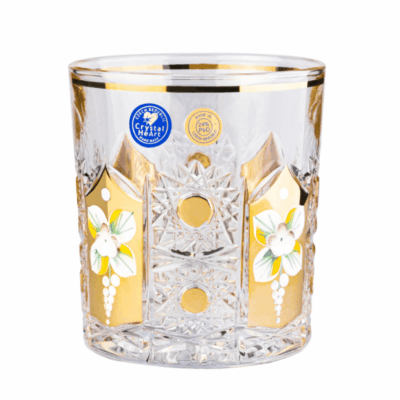 Alternative view of Krištáľové brúsené poháre na whisky 320 ml ručná maľba set 6 kusov
