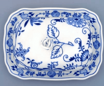 Cibulák – Dóza na maslo 19 x 15 cm – originálny cibuľový porcelán 1. akosť