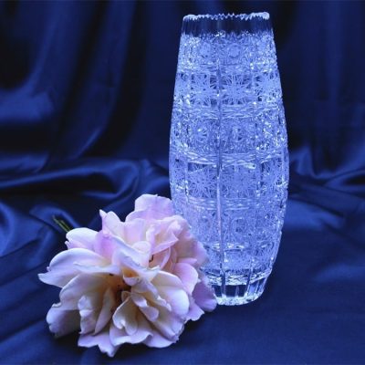 Krištáľová brúsená váza 23 cm
