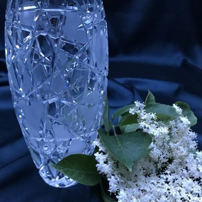 Krištáľová brúsená váza 18 cm