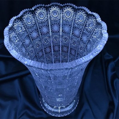 Krištáľová brúsená váza 35 cm
