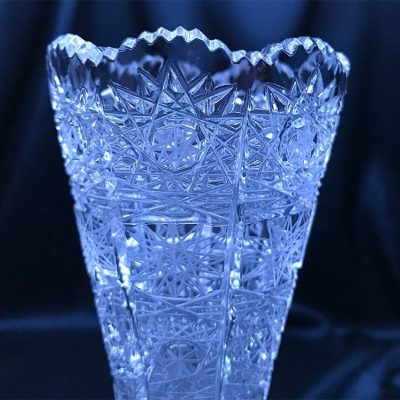 Krištáľová brúsená váza 20 cm