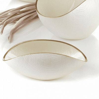 Misa BURA biela perla / zlatá linka 38x11 cm