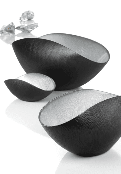 Misa BURA čierna matná / strieborná 20x12 cm