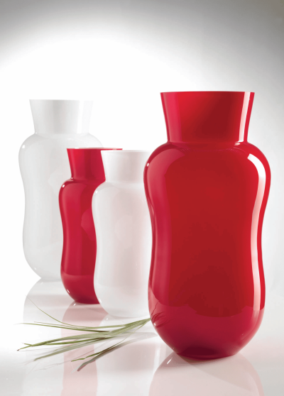 Váza NUVOLTA červená opál H30 cm