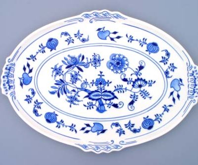 Cibulák – Podnos oválny 39 x 27 cm – originál cibuľový porcelán 1. akosť