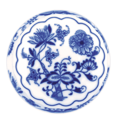 Cibulák – Dóza okrúhla – šperkovnica 9 cm – originál cibuľový porcelán 1. akosť