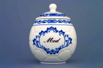 Cibulák – Hrnček na med s viečkom 0,4 l – originál cibuľový porcelán 1. akosť
