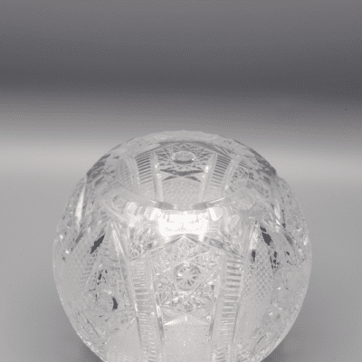Krištáľová brúsená váza guľového tvaru ÚSVIT 14 cm