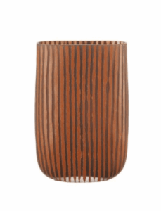 Vysoká sklenená váza hrdzavej farby 17x7x26 cm
