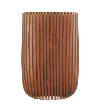 Vysoká sklenená váza hrdzavej farby 17x7x26 cm