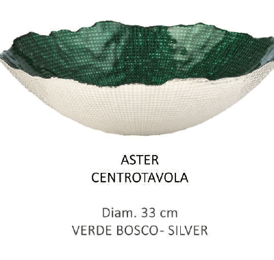 Misa Aster vo vianočnom prevedení zeleno-strieborná 33 cm