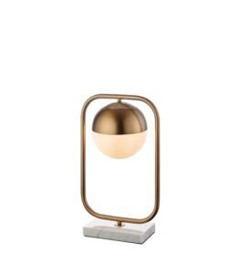 Sklenená stolná lampa kov - mramor - sklo 28x18 cm
