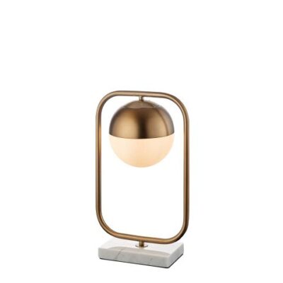Sklenená stolná lampa kov - mramor - sklo 28x18 cm