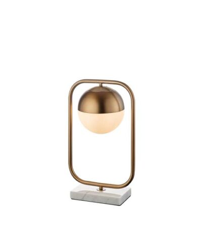 Sklenená stolná lampa kov - mramor - sklo 28x18 cm