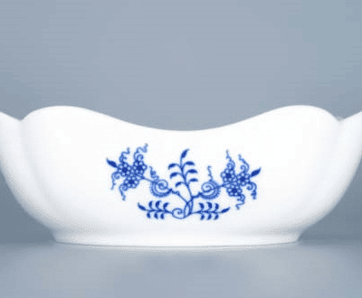 Cibulák – Misa šalátová 4-hranná vysoká 15 cm – originálny cibuľový porcelán I. akosť