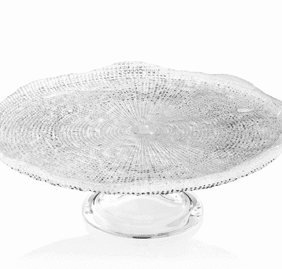 Podnos na tortu DIAMAN číry D32 cm H11,5 cm