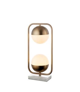 Sklenená stolná lampa kov – mramor – sklo 28×18 cm