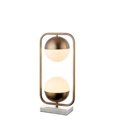 Sklenená stolná lampa kov – mramor – sklo 28×18 cm