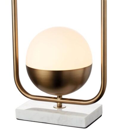 Sklenená stolná lampa kov – mramor – sklo 28×18 cm - Image 2