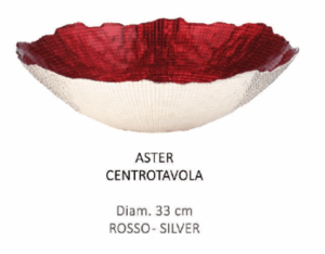 Misa Aster vo vianočnom prevedení červená-strieborná 33 cm