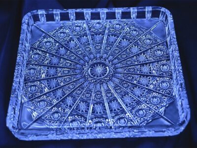 Krištálová brúsená tácka 20 cm