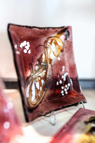 Umelecké sklo Veronika Rusňáková 18x18 cm