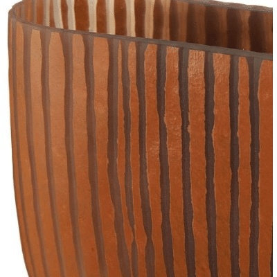 Alternative view of Nízka sklenená váza hrdzavej farby 24,5x7x17 cm