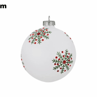 Vianočná guľa s dekoráciou - sada 6ks 8 cm