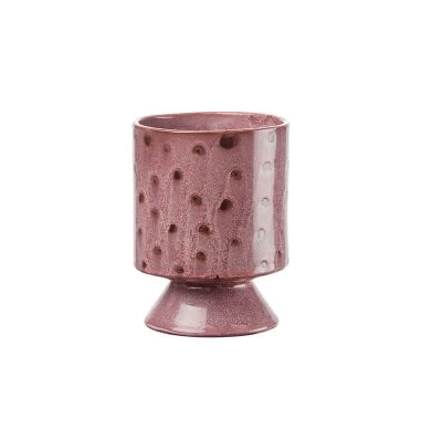 Nízka ružová kameninová váza Stoneware 12x15 cm