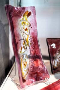 Umelecké sklo Veronika Rusňáková 15x31 cm