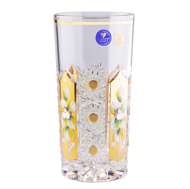 Krištáľové brúsené poháre na vodu 350 ml ručná maľba set 6 kusov – Obrázok 2