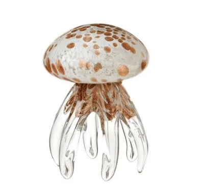 Sklenené ozdobné ťažítko Meduse Ø10 x 13,5 cm biela