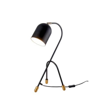 Čierna kovová stolná lampa 31x25 cm