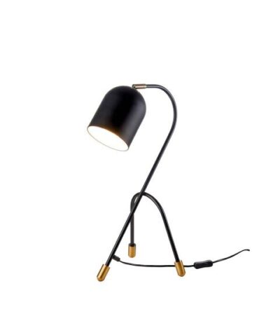 Čierna kovová stolná lampa 31x25 cm