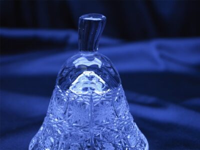 Krištálová brúsená dóza hruška 16,5 cm s viečkom
