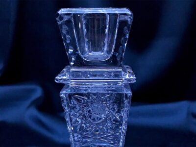 Krištálový brúsený svietnik 13,6 cm